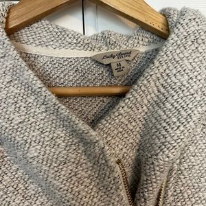 8270 Lucky Brand white grey hooded moto cardigan